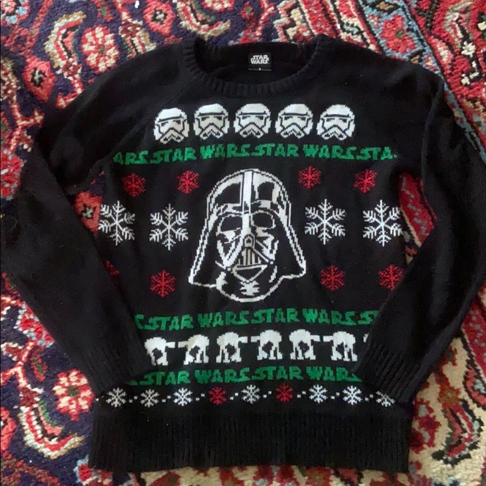 Star Wars Christmas Sweater Small Darth Vader Print